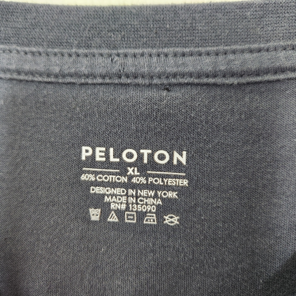 Peloton Navy Gray Stripe Block Color Long Sleeve Shirt Make Waves Size XL - Picture 4 of 5